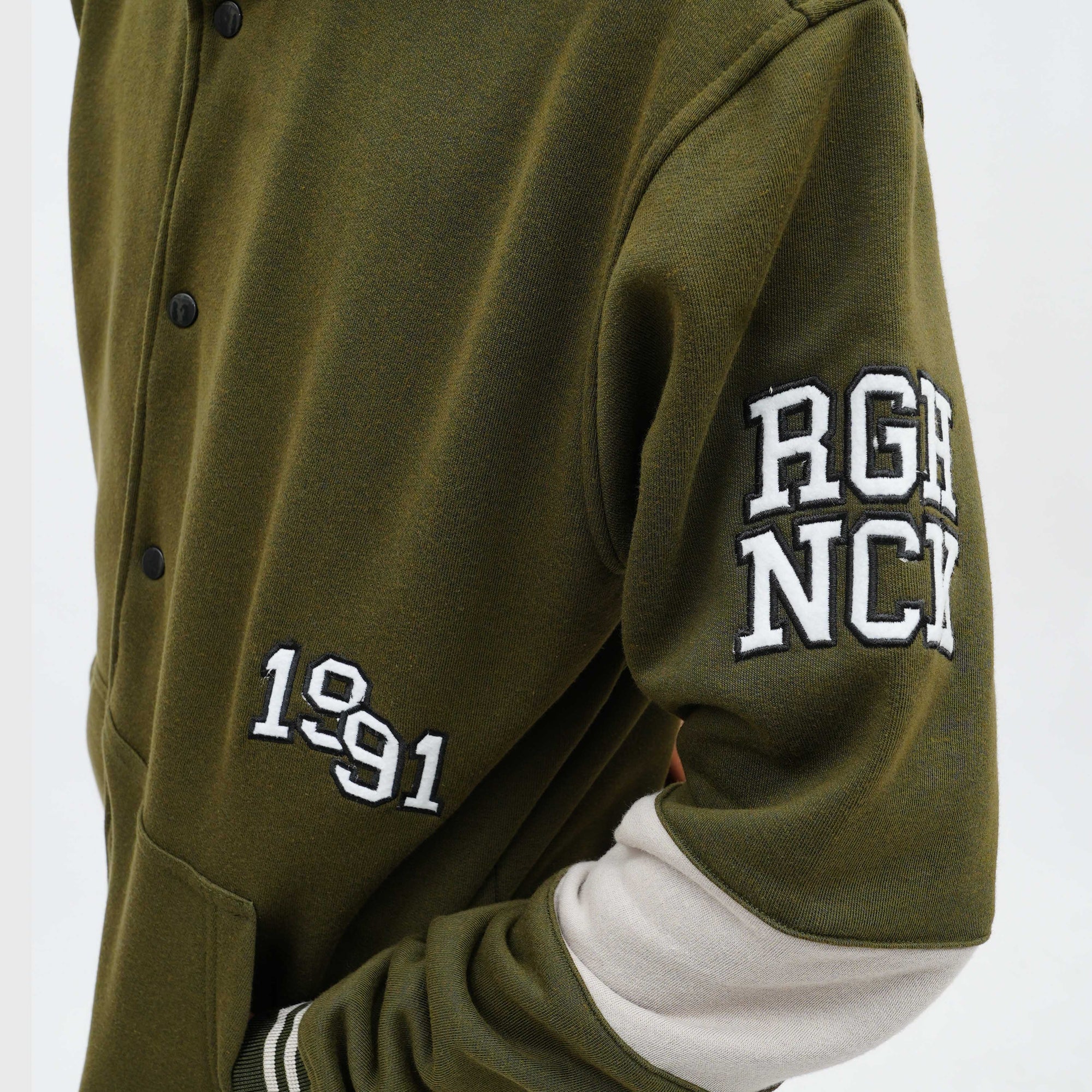 Roughneck VB020 Army Green 1991 Curve Varsity Jacket
