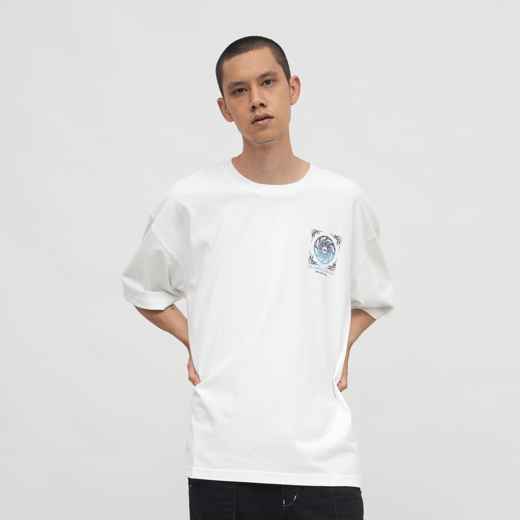 Roughneck OT125 Circle Of Magic Oversize White Tshirt