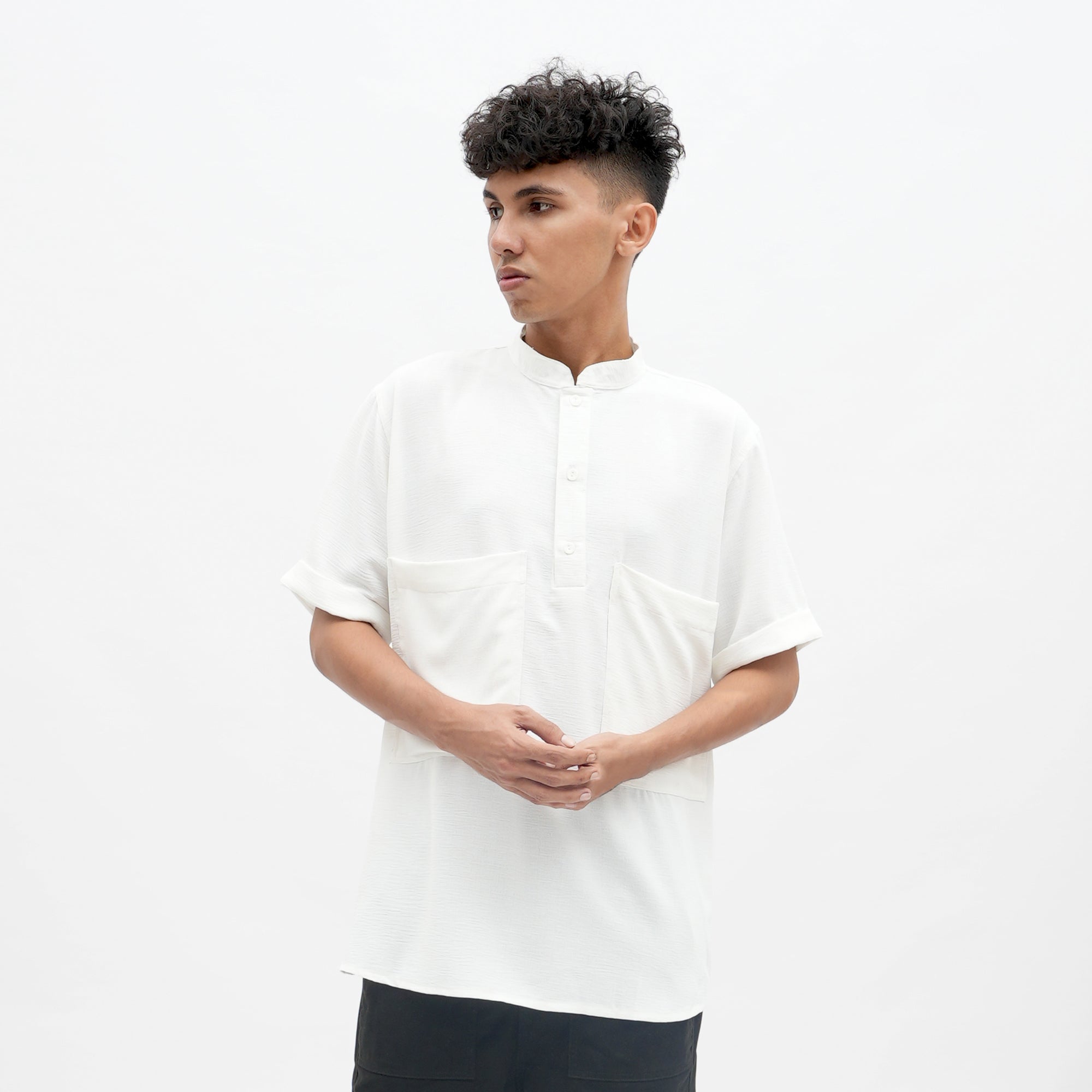 Roughneck KS205 Broken White Sulama Oversize Koko Shirt