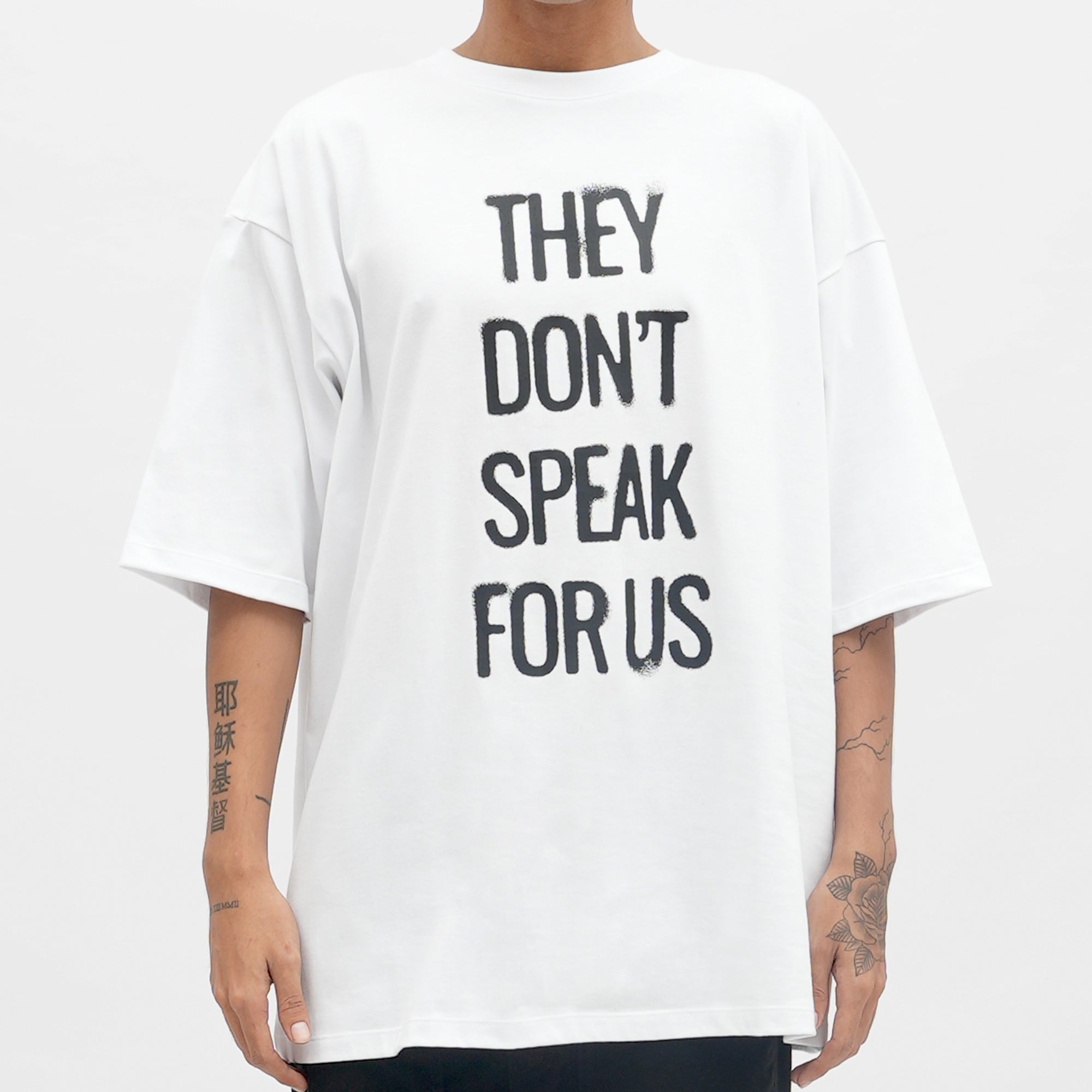 Roughneck OT157 White Don't Speak For Us Oversize Tshirt