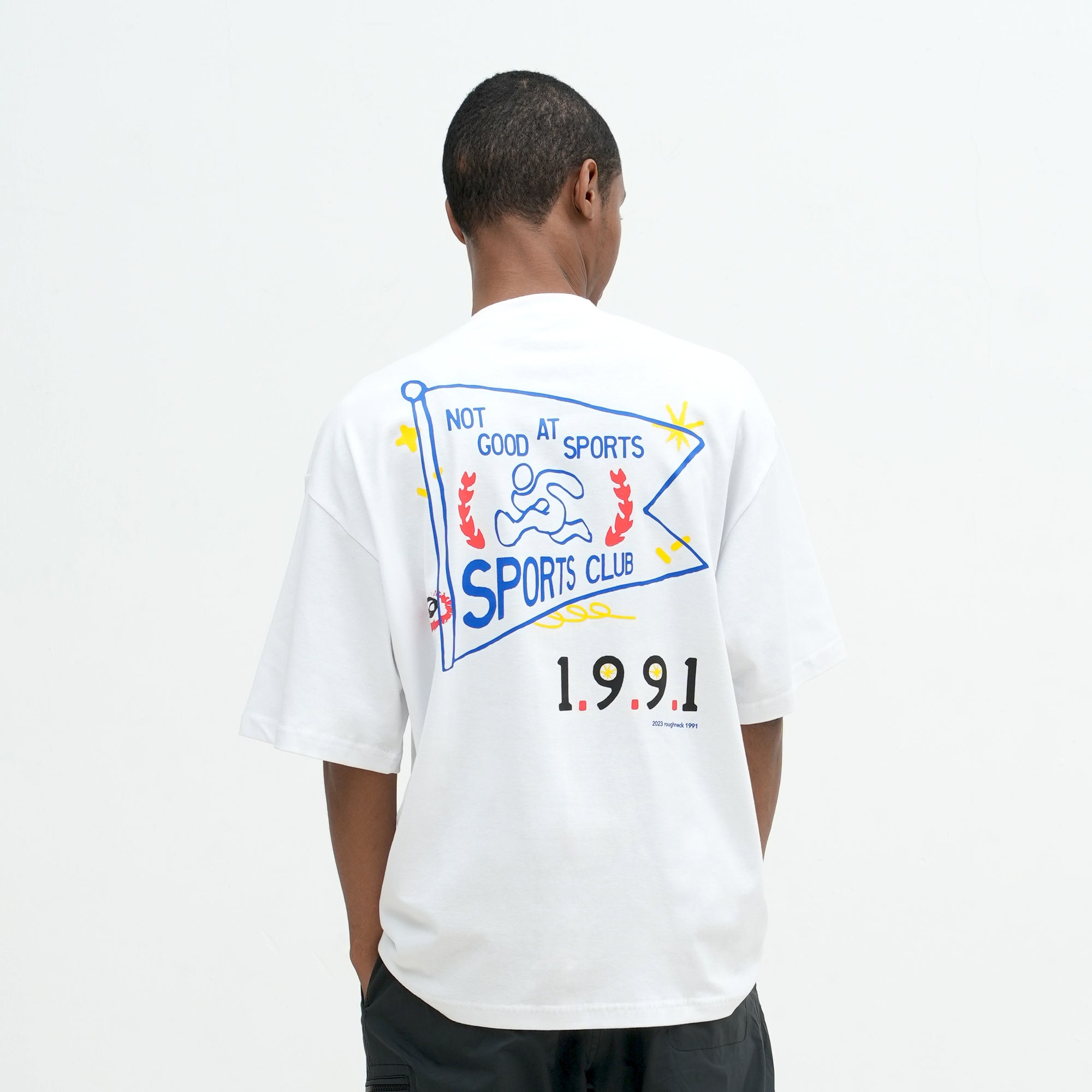 Roughneck OT159 White Not Good At Sports Oversized Tshirt