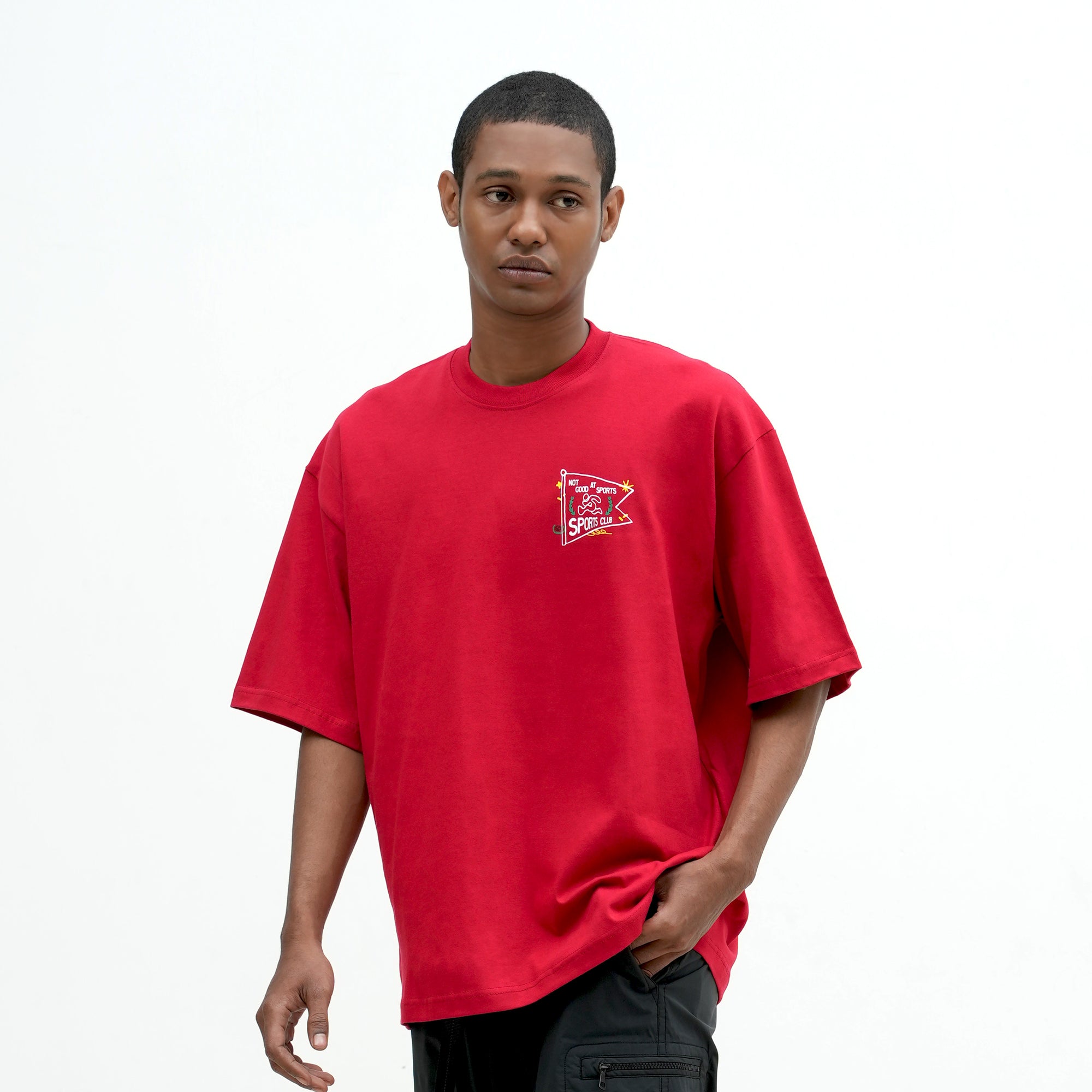 Roughneck OT160 Red Not Good At Sports Oversized Tshirt